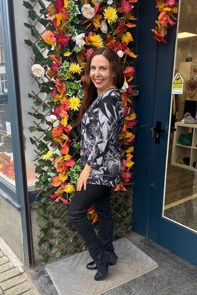 Casey Abstract Print Tunic Top