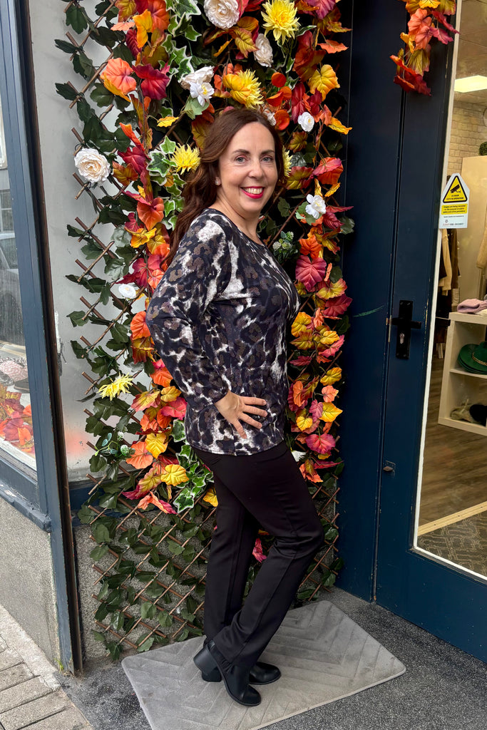 Bonnie Animal Print Stud Top