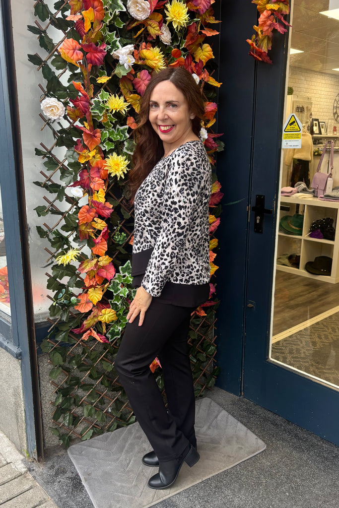 Karla Leopard Print Sparkle Top