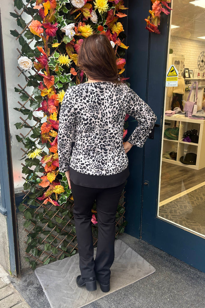 Karla Leopard Print Sparkle Top