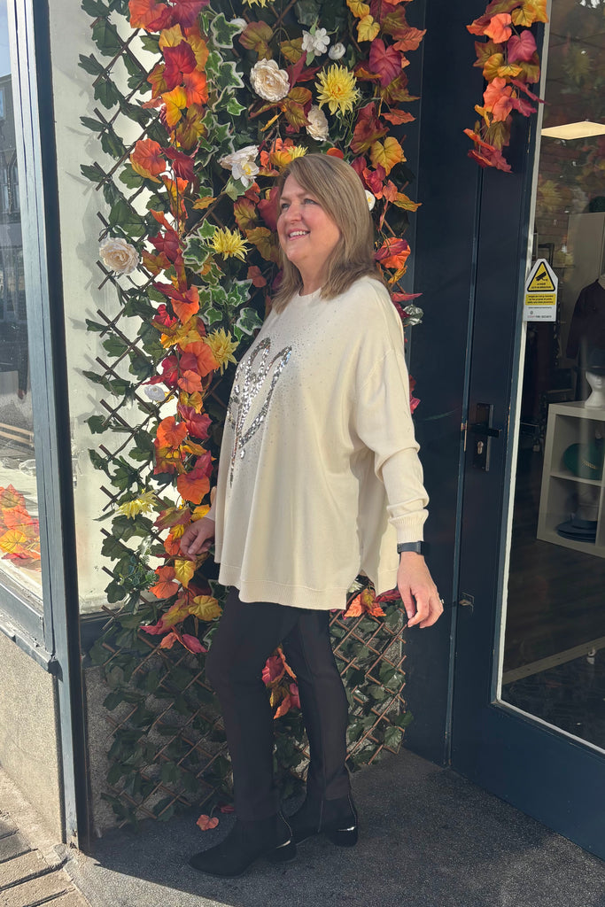 Heather Sequin Heart Knit