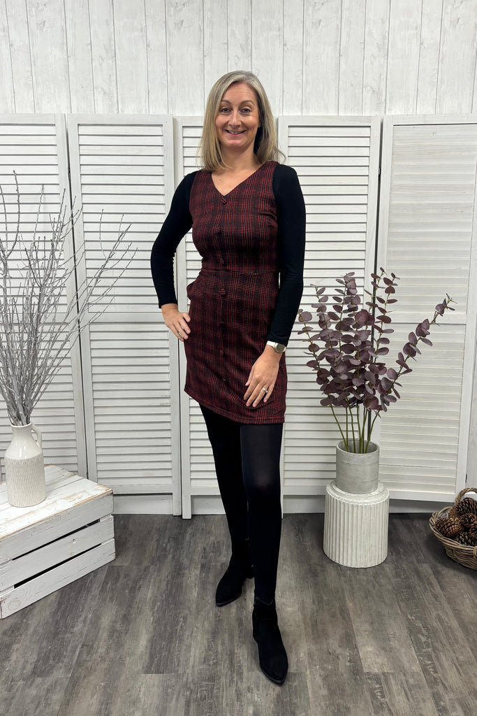 Chrissie Check Print Pinafore