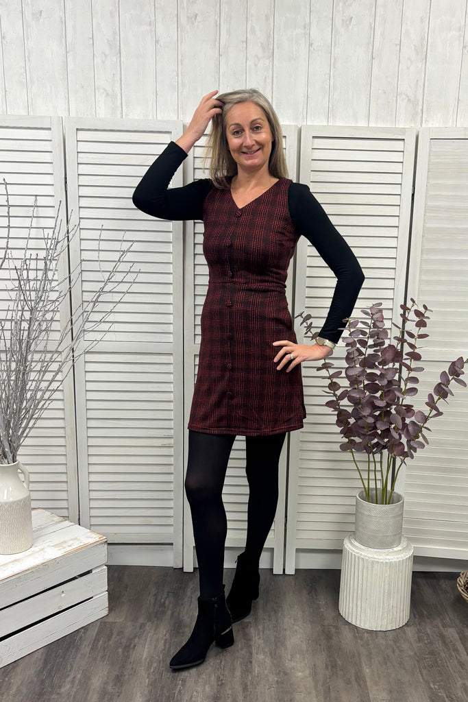 Chrissie Check Print Pinafore