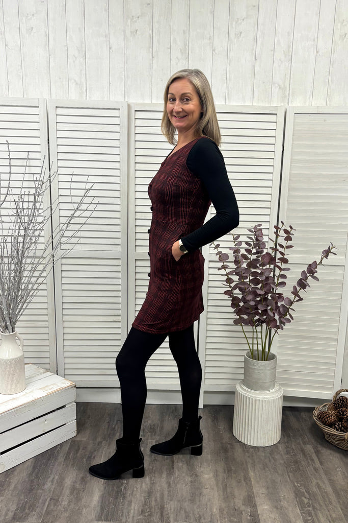 Chrissie Check Print Pinafore