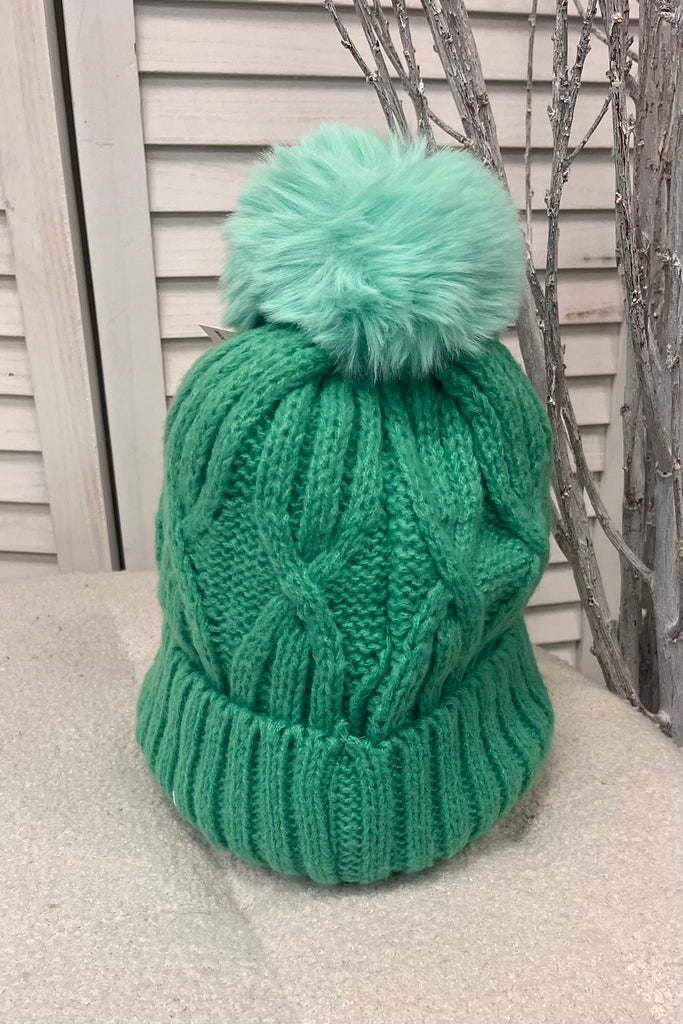 Lottie Cable Knit Pom Pom Hat