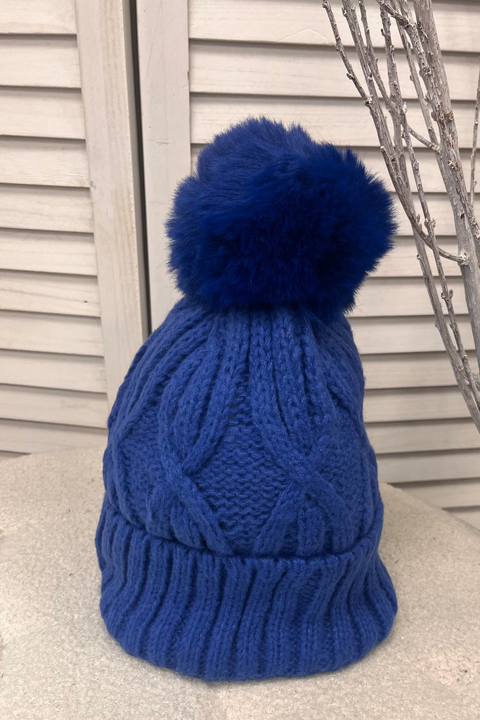 Lottie Cable Knit Pom Pom Hat
