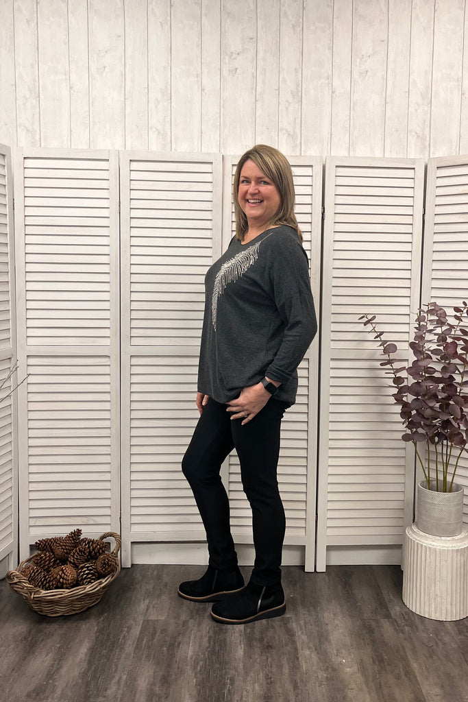 Kara Feather Sparkle Knit