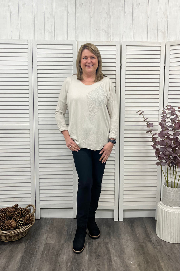 Kara Feather Sparkle Knit