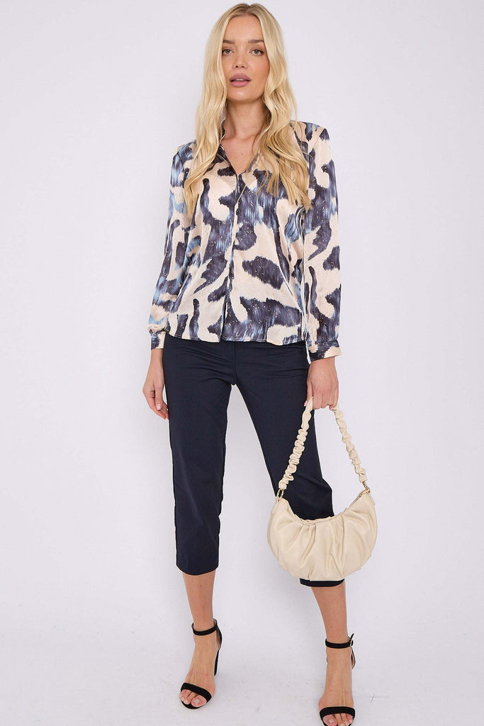 Nancy Abstract Print Shirt Top