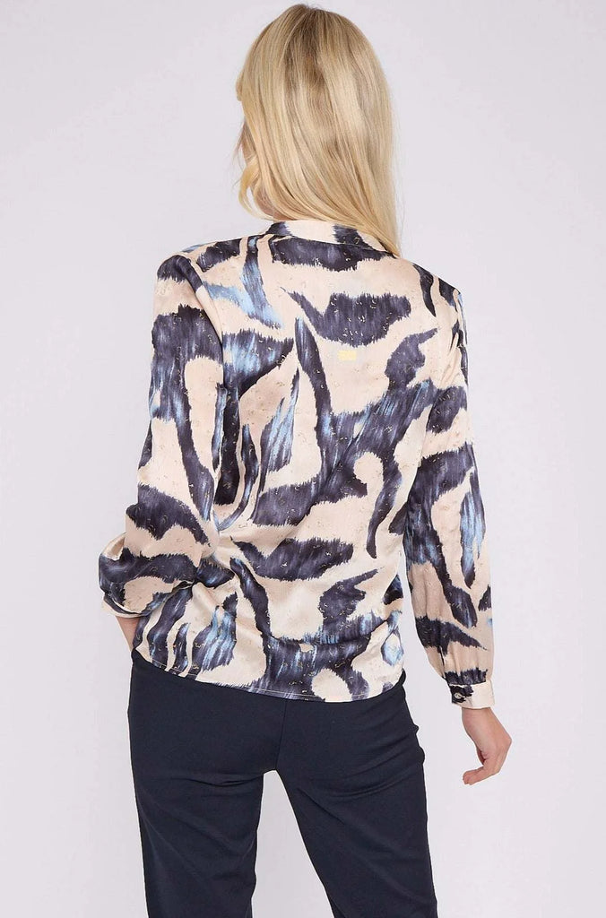 Nancy Abstract Print Shirt Top