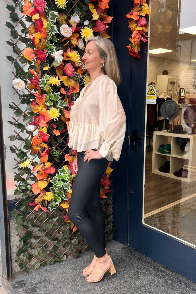 Victoria Tie Detail Peplum Shirt