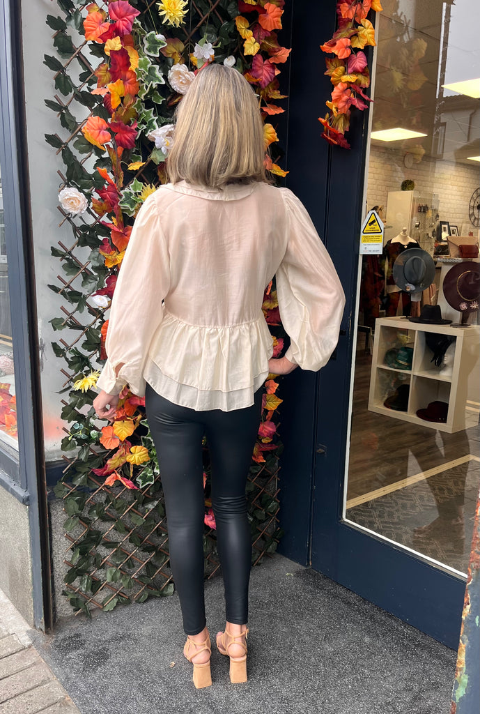 Victoria Tie Detail Peplum Shirt