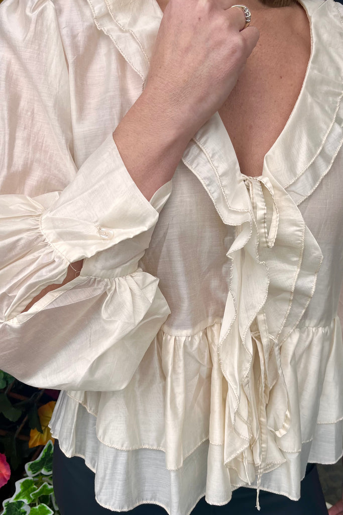 Victoria Tie Detail Peplum Shirt