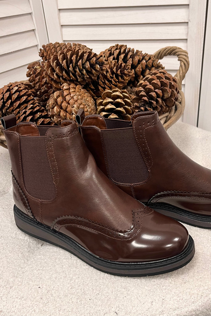 Bridget Brogue Detail Boots