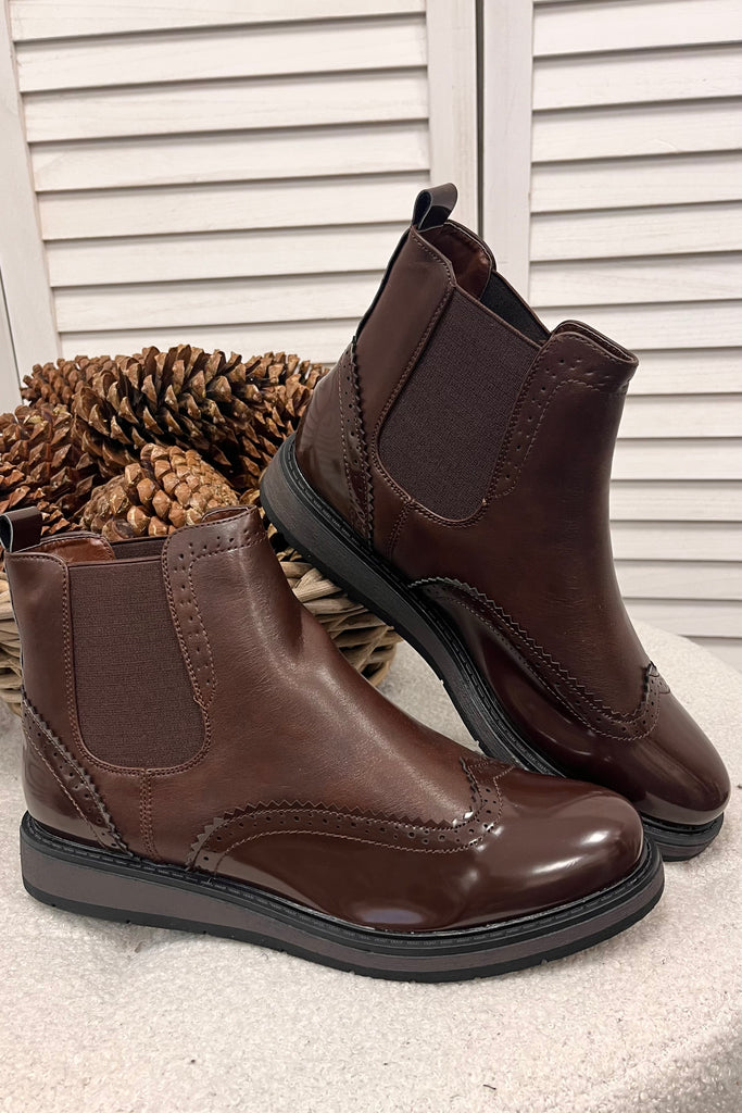 Bridget Brogue Detail Boots