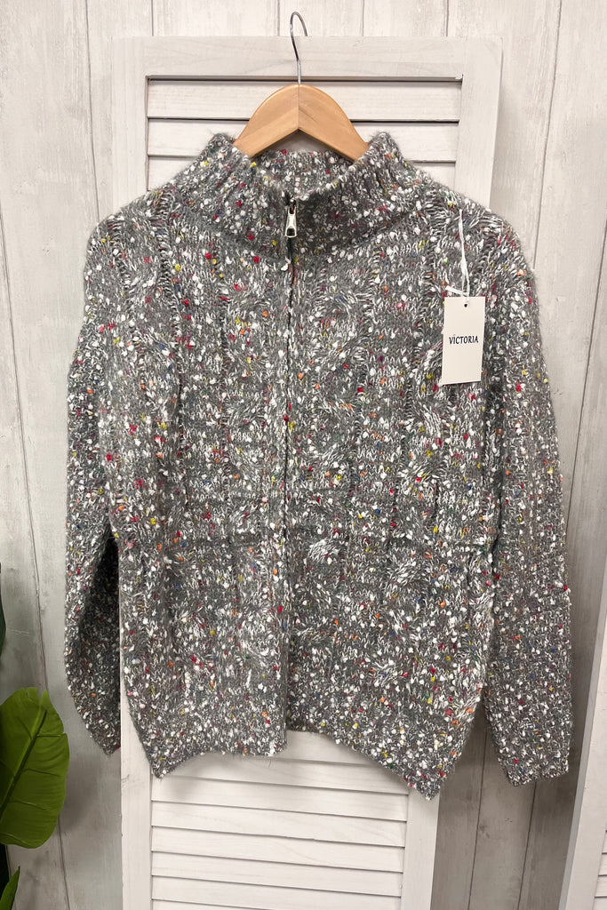 Hilda Flecked Zip-Up Knit