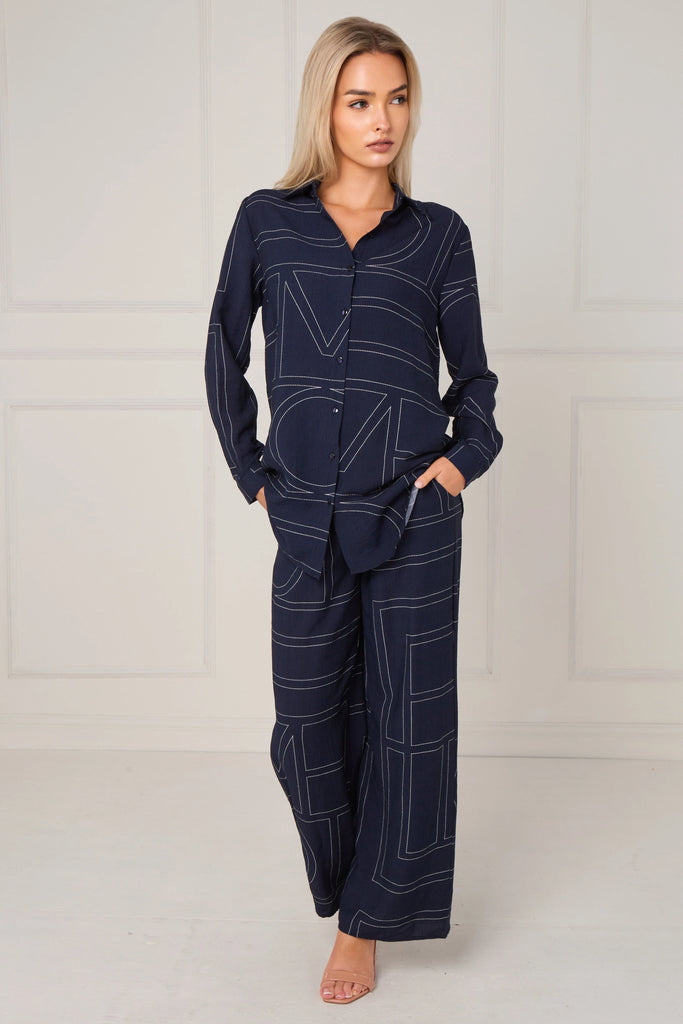 Maya Geometric Print Wide Leg Co-Ord