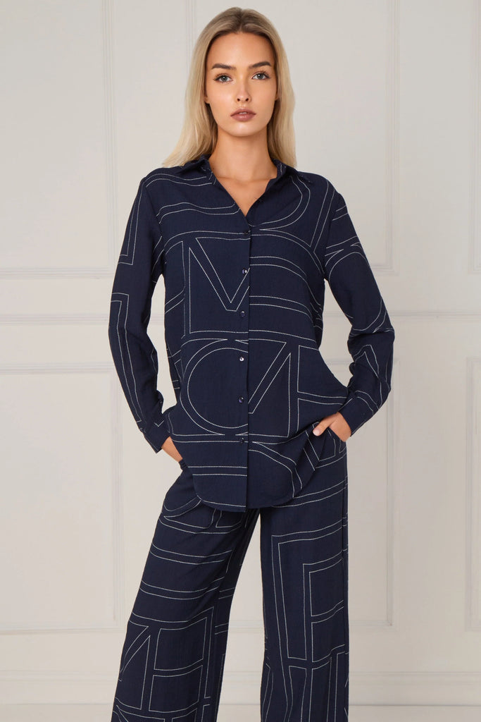 Maya Geometric Print Wide Leg Co-Ord