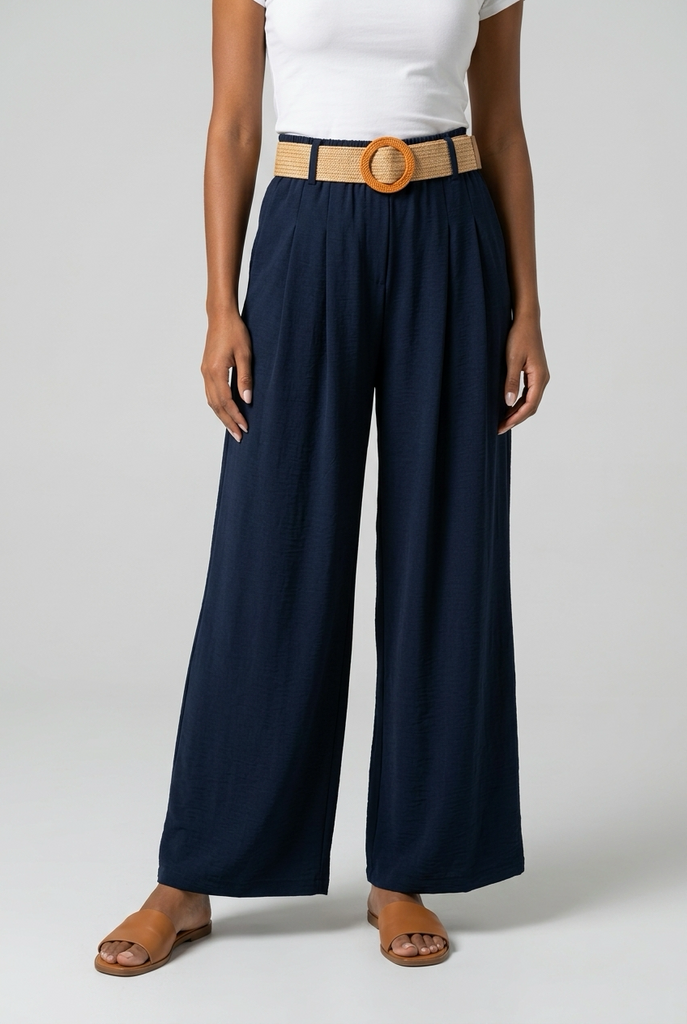 Marina Wide Leg Belted Trousers