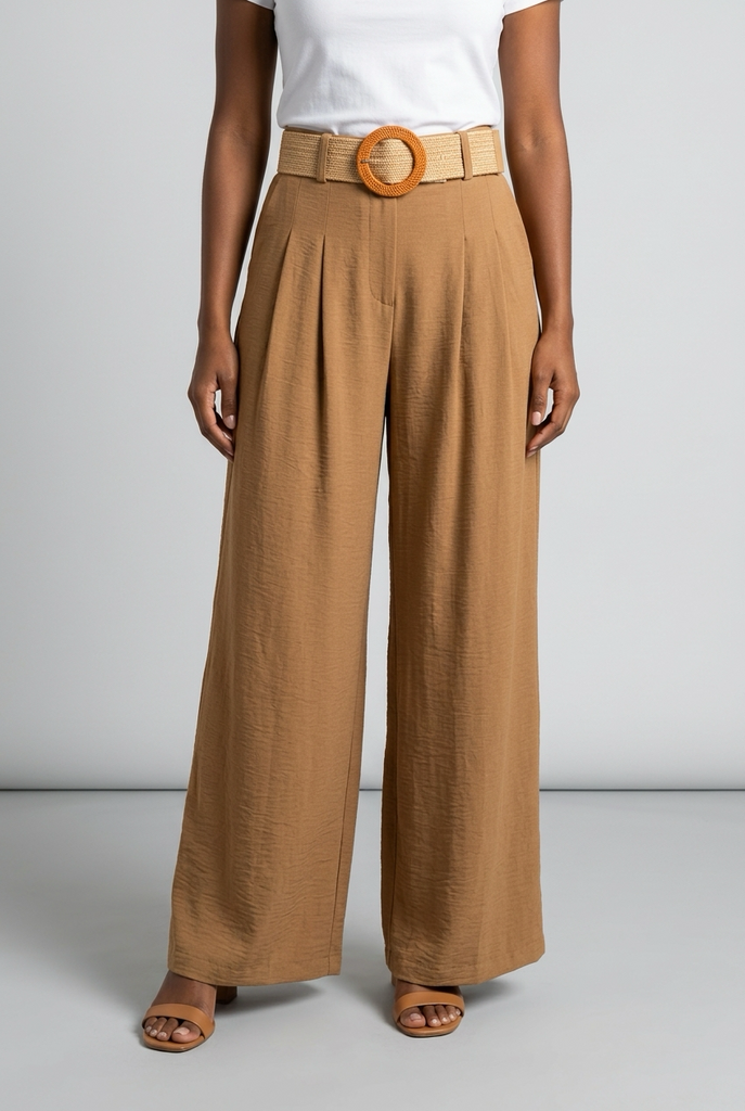 Marina Wide Leg Belted Trousers