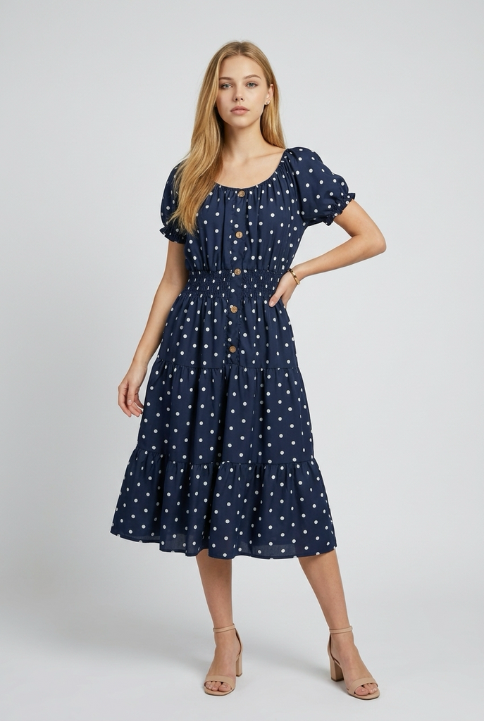 Eloise Polka Dot Midi Dress