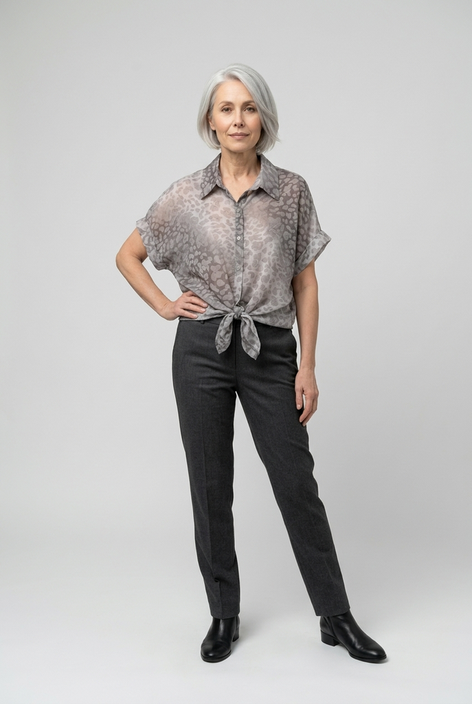 Lilly Animal Front Tie Shirt