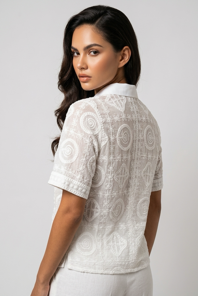 Skylar Embroidered Sequin Detail Shirt