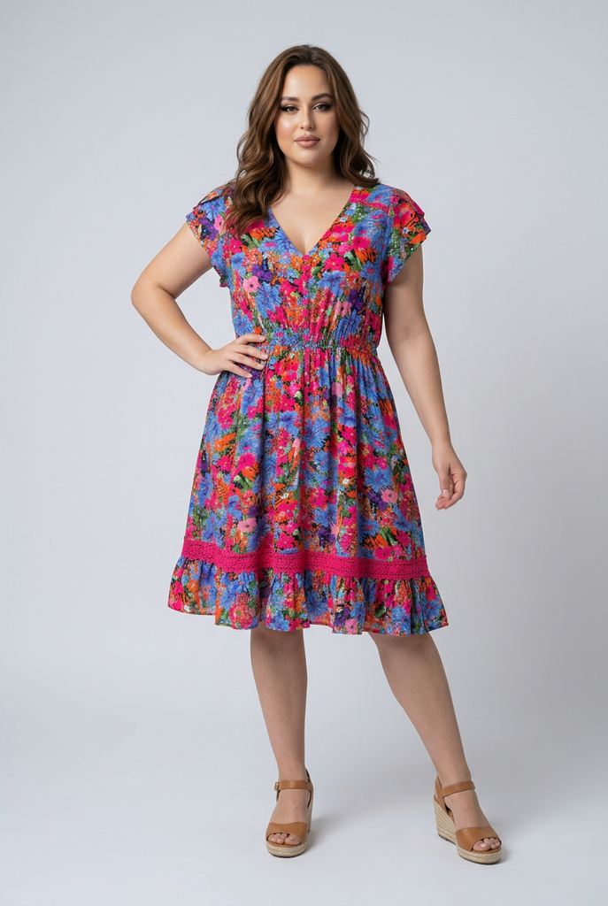 Bryony Knee Length Floral Dress