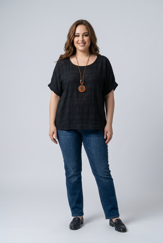 Lucille Textured Check Top
