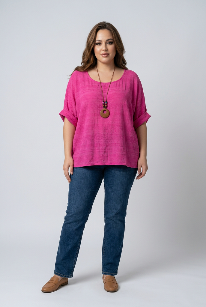 Lucille Textured Check Top