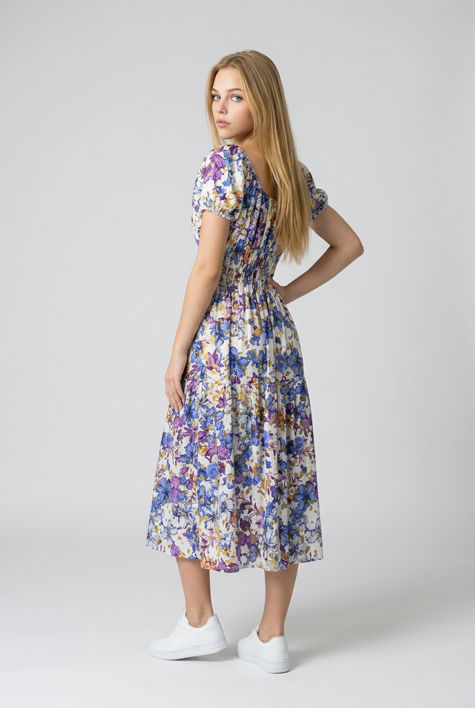 Eloise Flower Garden Midi Dress