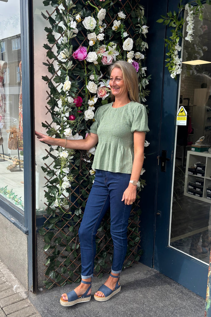 Jura Shirred Peplum Top