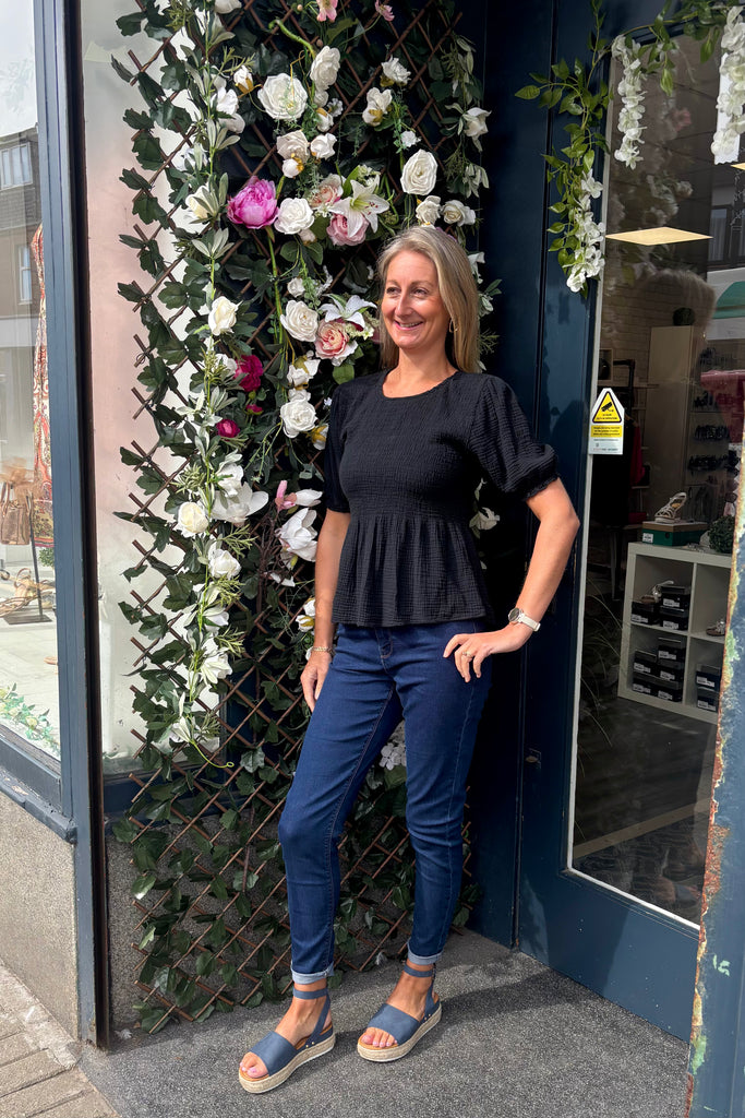 Jura Shirred Peplum Top