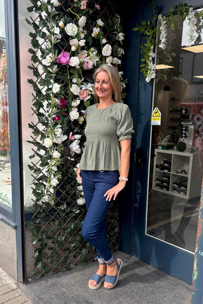 Jura Shirred Peplum Top