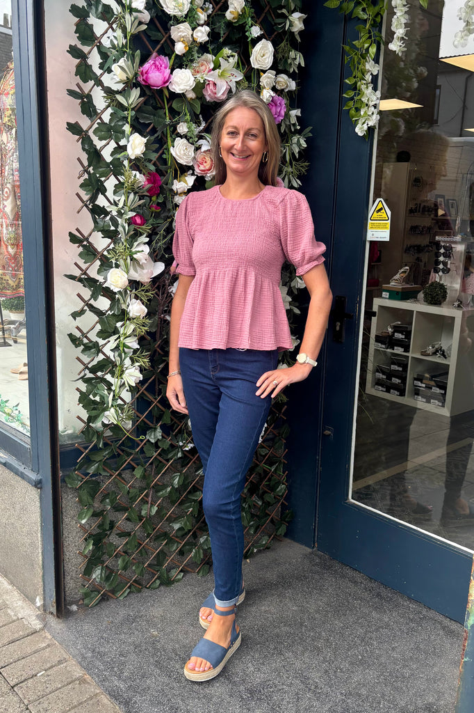 Jura Shirred Peplum Top