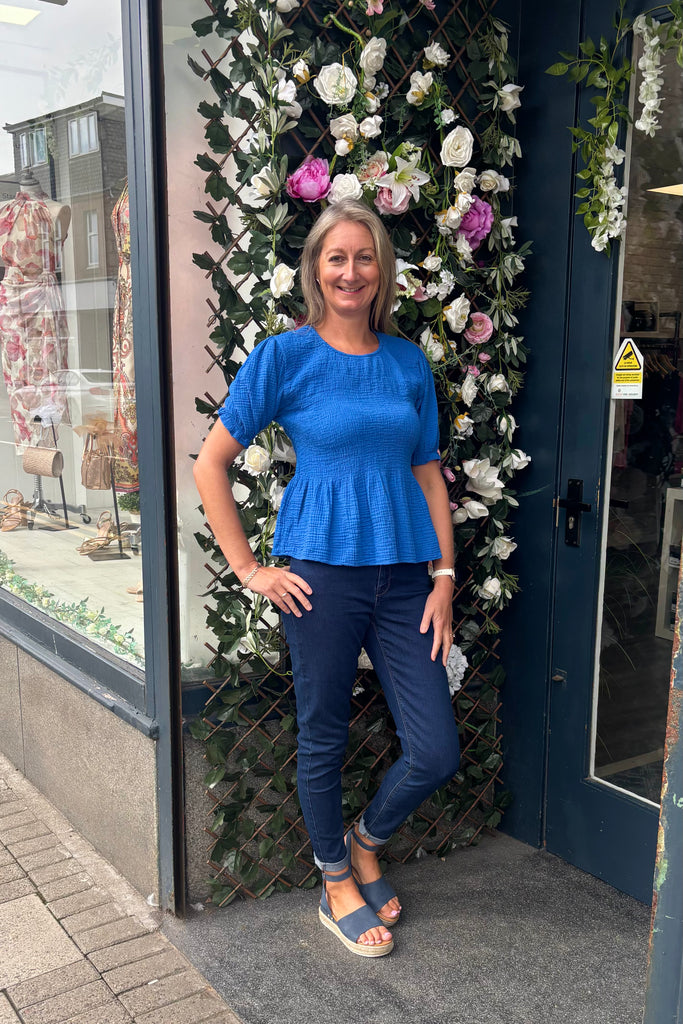 Jura Shirred Peplum Top