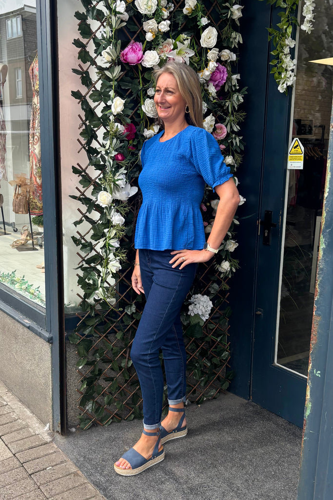 Jura Shirred Peplum Top