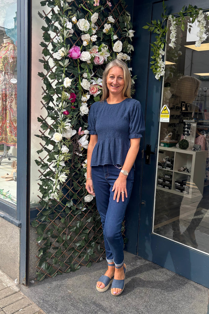 Jura Shirred Peplum Top