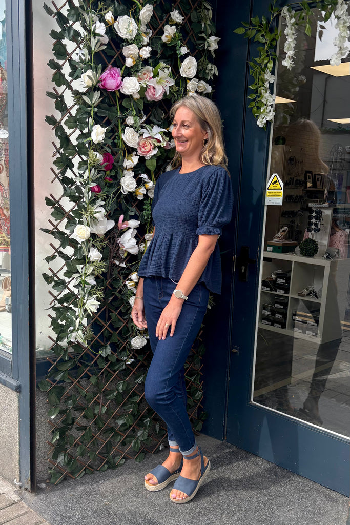 Jura Shirred Peplum Top