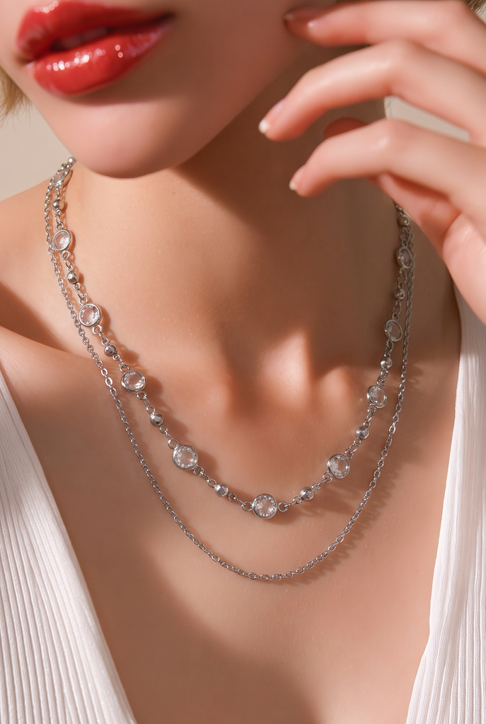 Lucy Crystal Layered Necklace