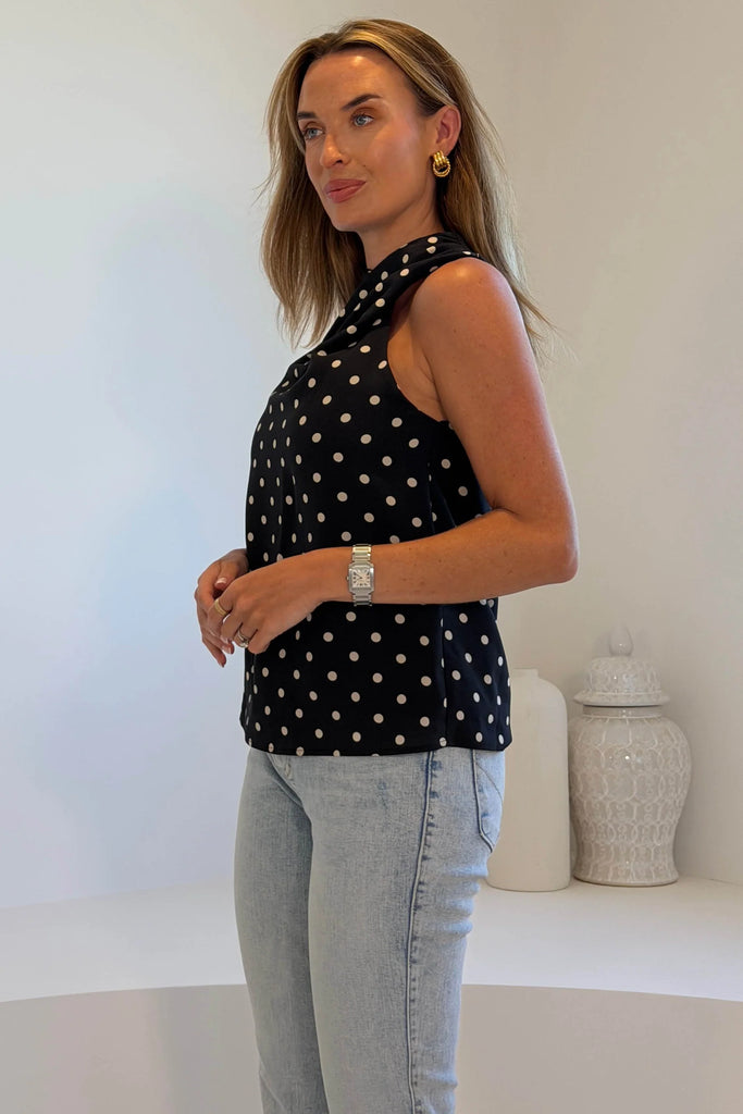 Sapphire Polka Dot Twist Top