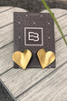 Ellie Brushed Metal Heart Earrings