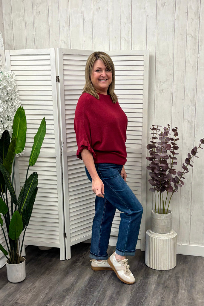 Finley Ruffle Sleeve Knit