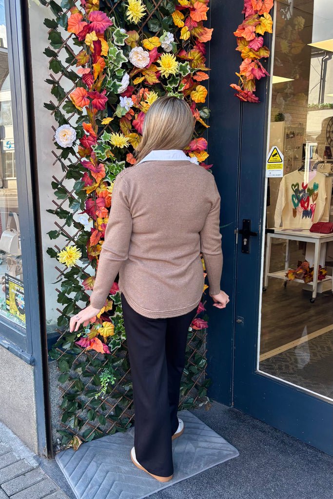 Bethany Faux Shirt Collar Knit