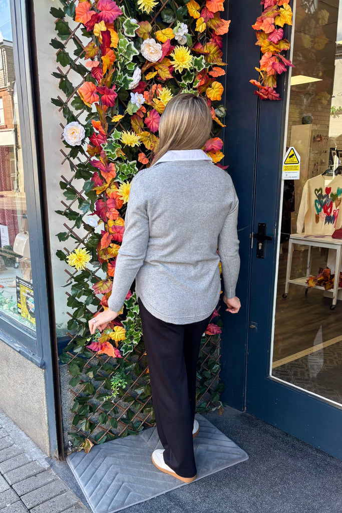 Bethany Faux Shirt Collar Knit