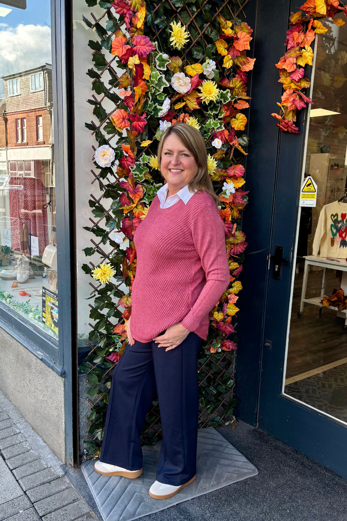 Bethany Faux Shirt Collar Knit