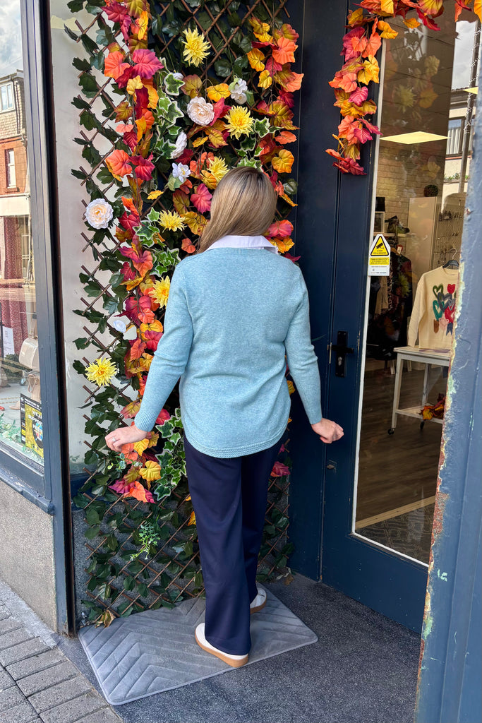 Bethany Faux Shirt Collar Knit