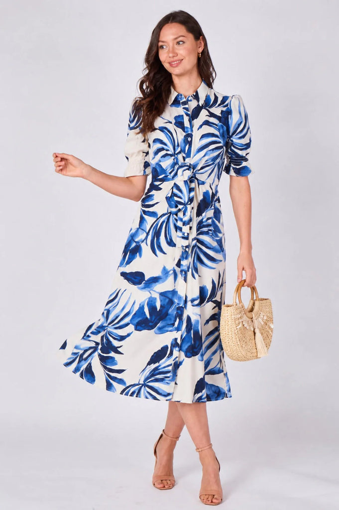 Shannon Tropical Print Shirt Dress