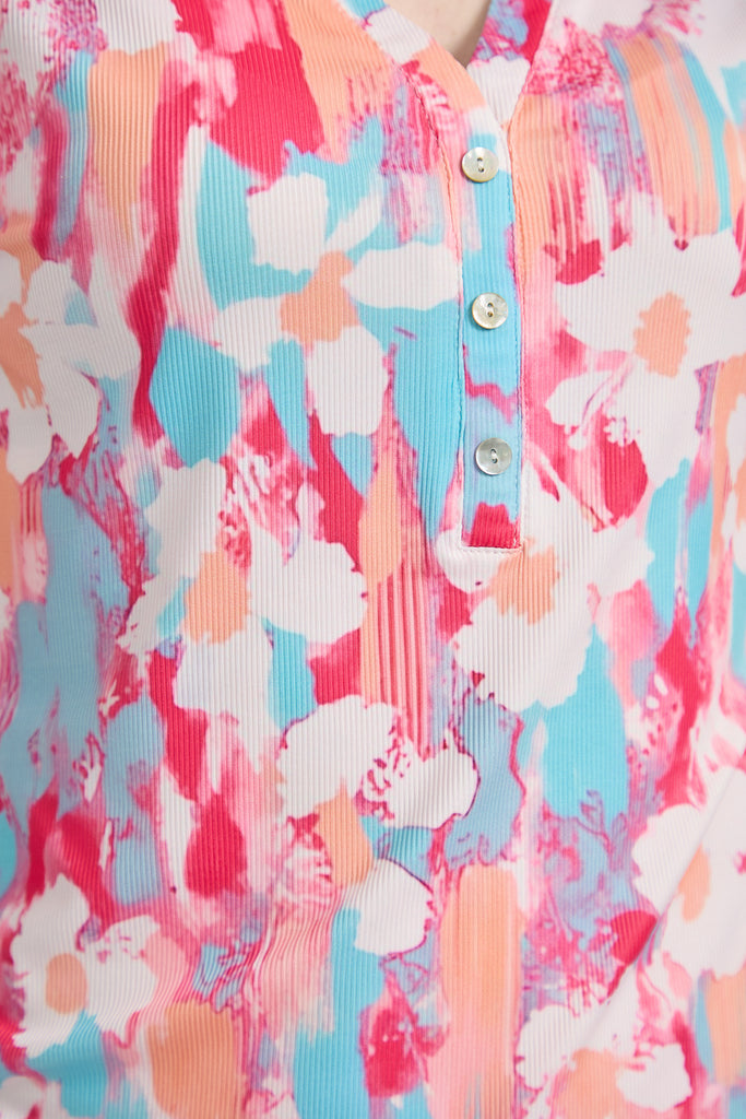 Christine Floral Print Button Front Top