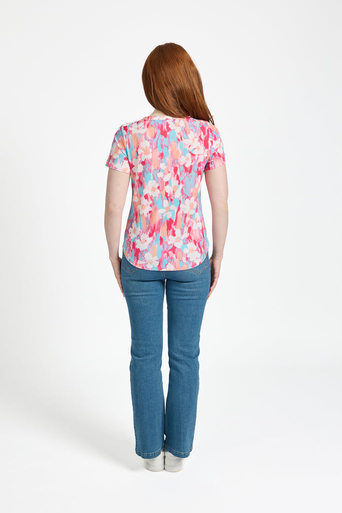 Christine Floral Print Button Front Top